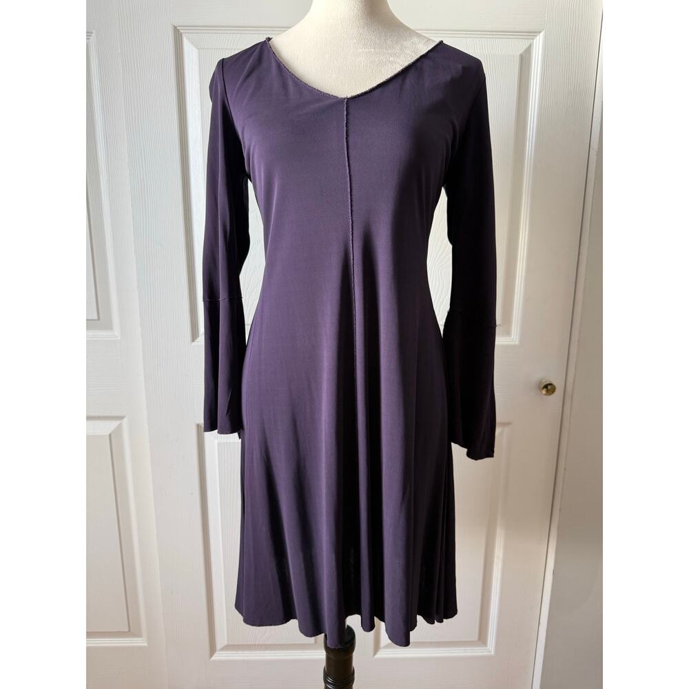 Diane von Furstenberg Rabia Aubergine Purple Bell Sleeve Dress Vintage Y2K Sz 8